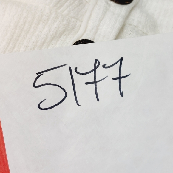 Free People We The Free Off-White Thermal Button Knit Henley Tunic Top P5177 - Picture 9 of 9